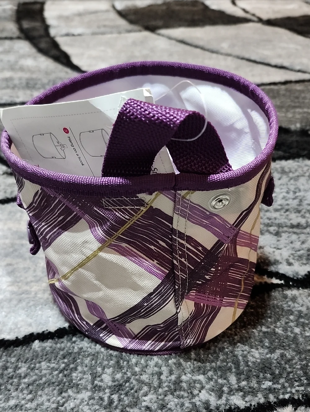 THIRTY-ONE GIFTS OH-SNAP MINI ROUND STORAGE CONTAINER BIN ORGANIZER PLUM  DESIGN